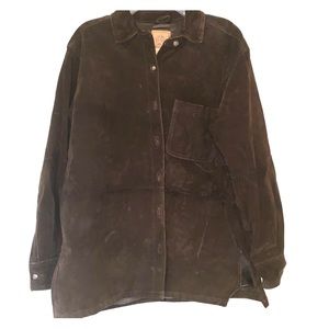 Genuine Chocolate Brown Leather/Suede Jacket